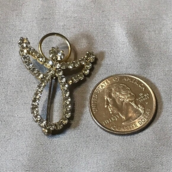 Vintage Crystal Angel Brooch / Lapel Pin - Picture 3 of 3
